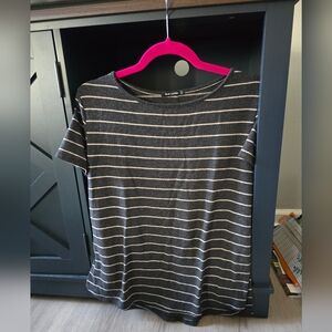 Grey striped Pink clover L blouse